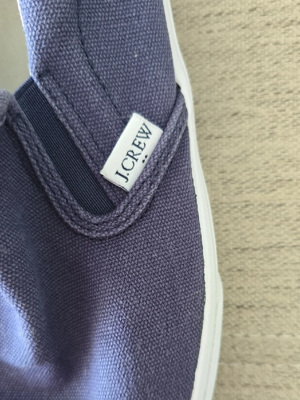 J.Crew Navy Slip-On Canvas Sneakers Sz 10 - Picture 2 of 9